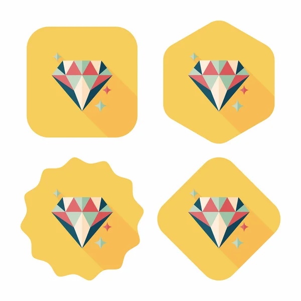Proposer bague en diamant icône plate avec ombre longue, eps10 — Image vectorielle