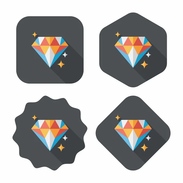 Proponer anillo de diamantes icono plano con sombra larga, eps10 — Vector de stock