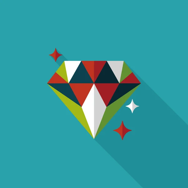Proposer bague en diamant icône plate avec ombre longue, eps10 — Image vectorielle