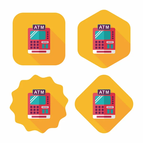 Winkelen kassa platte pictogram met lange schaduw, eps10 — Stockvector