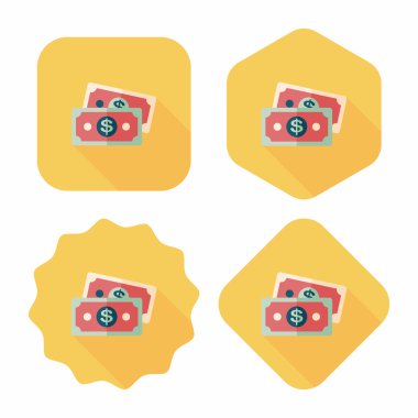 Uzun Gölge, eps10 ile alışveriş para nakit düz simgesi