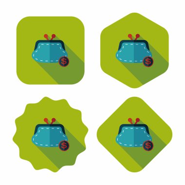 alışveriş çanta düz Simge Değiştir uzun gölge, eps10 ile