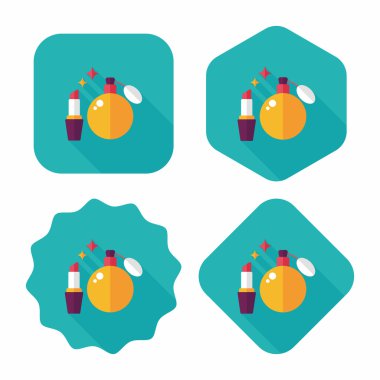 parfüm ve ruj düz simgesi uzun gölge, eps10 ile alışveriş