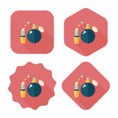 parfüm ve ruj düz simgesi uzun gölge, eps10 ile alışveriş