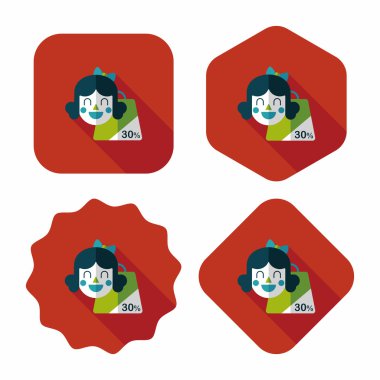 Uzun Gölge, eps10 Satılık Alışverişkoliğin düz simgesiyle