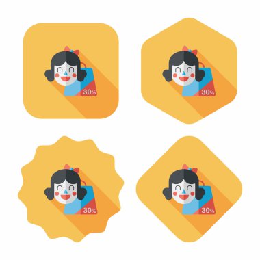 Uzun Gölge, eps10 Satılık Alışverişkoliğin düz simgesiyle