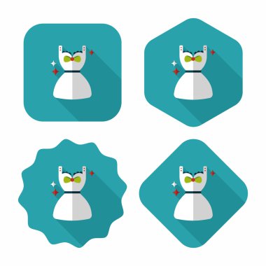 Uzun gölgeli düz elbise ikonu, eps10