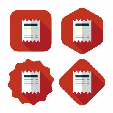 Uzun Gölge, eps10 ile alışveriş kredi kartı fatura düz simgesi