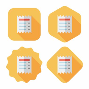 Uzun Gölge, eps10 ile alışveriş kredi kartı fatura düz simgesi