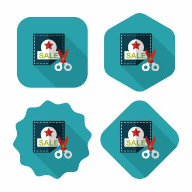 Uzun Gölge, eps10 ile alışveriş Satılık kupon düz simgesi