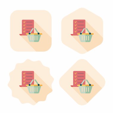 alışveriş listesi uzun gölge, eps10 düz simgesiyle