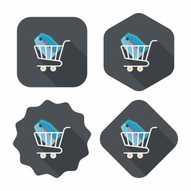 Uzun Gölge, eps10 ile alışveriş sepeti düz simgesi