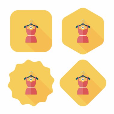 Uzun gölgeli düz elbise ikonu, eps10