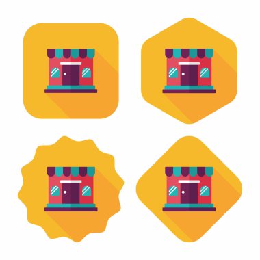 Uzun Gölge, eps10 ile alışveriş mağazası düz simgesi