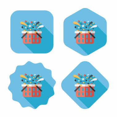 Uzun Gölge, eps10 ile alışveriş sepeti düz simgesi