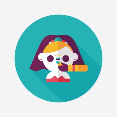 Gelinin düz ikonu, uzun gölgeli, eps10