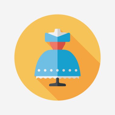 düğün elbise uzun gölge, eps10 düz simgesiyle