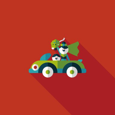 Düğün Çift düz simgesi ile uzun gölge, eps10