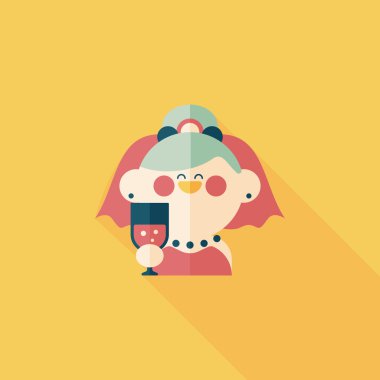 Gelinin düz ikonu, uzun gölgeli, eps10