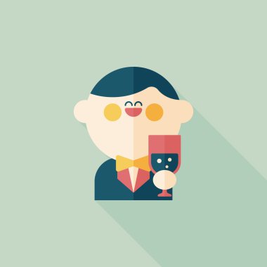 Düğün damat uzun gölge, eps10 düz simgesiyle