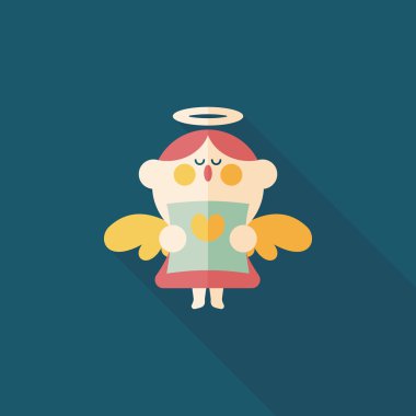 Düğün melek Korosu düz simgesiyle uzun gölge, eps10