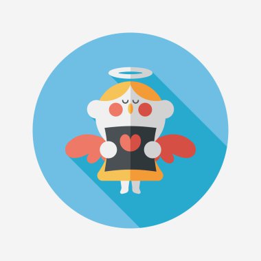 Düğün melek Korosu düz simgesiyle uzun gölge, eps10