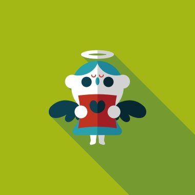 Düğün melek Korosu düz simgesiyle uzun gölge, eps10