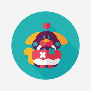 Gelinlik çiçeği düz ikonu, uzun gölge, eps10