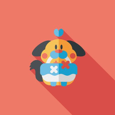 Gelinlik çiçeği düz ikonu, uzun gölge, eps10