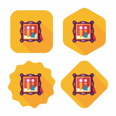 Düğün Fotoğraf düz simgesi ile uzun gölge, eps10