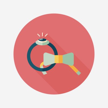 düz uzun gölge, eps10 simgesiyle damat kravat ve yüzük