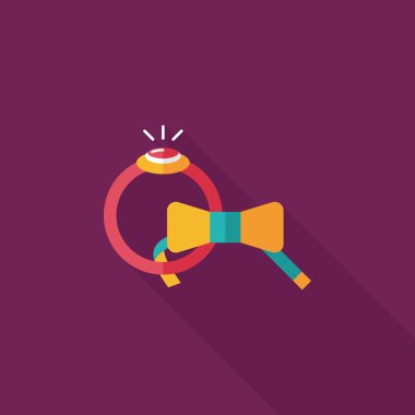 düz uzun gölge, eps10 simgesiyle damat kravat ve yüzük