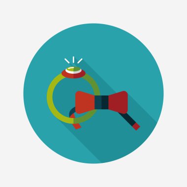 düz uzun gölge, eps10 simgesiyle damat kravat ve yüzük