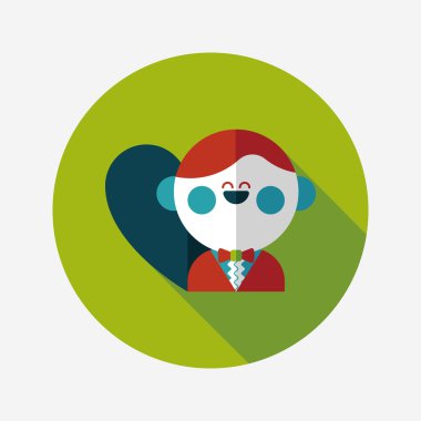 Düğün damat uzun gölge, eps10 düz simgesiyle