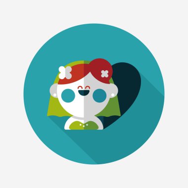 Gelinin düz ikonu, uzun gölgeli, eps10