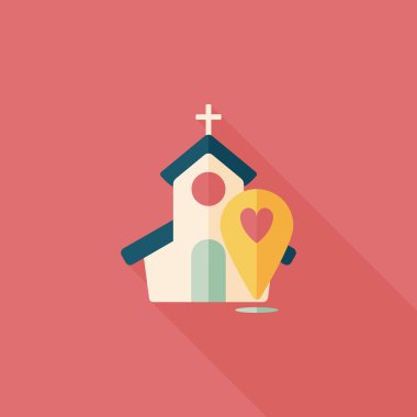 Uzun Gölge, eps10 düğün kilise düz simgesiyle