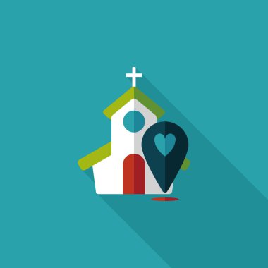 Uzun Gölge, eps10 düğün kilise düz simgesiyle