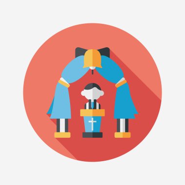 düğün töreni uzun gölge, eps10 düz simgesiyle