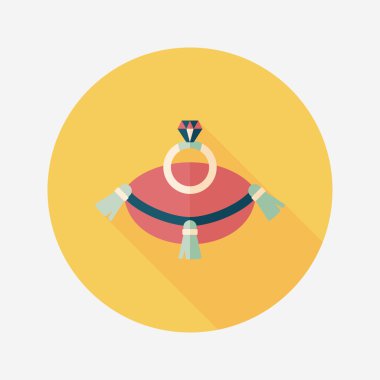 Elmas yüzük düz simgesi ile uzun gölge, eps10 teklif