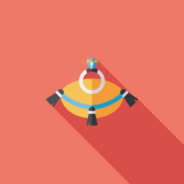 Elmas yüzük düz simgesi ile uzun gölge, eps10 teklif