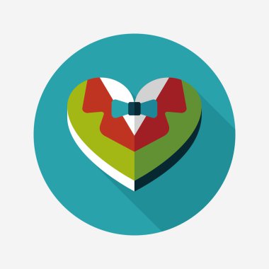 Düğün damat takım elbise uzun sha ile çerezleri düz simgesi kutu şeklinde