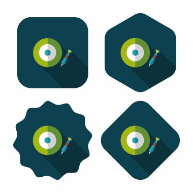 Dart hedef düz simgesi ile uzun gölge, eps10