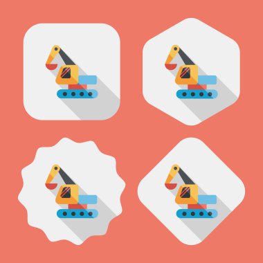 Uzun Gölge, eps 10 ile tarak digger düz simgesi