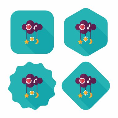 Bebek çıngırağı uzun gölge, eps 10 düz simgesiyle