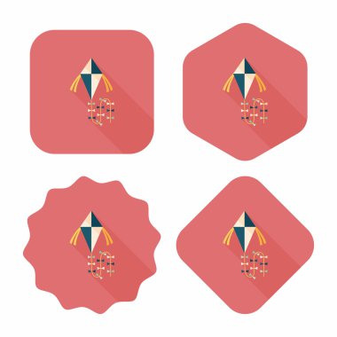 uçurtma düz simgesi ile uzun gölge, eps10