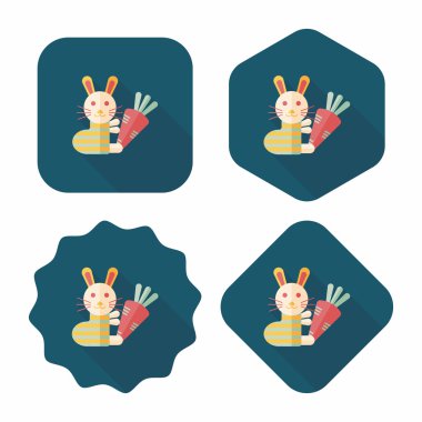 tavşan havuç uzun gölge, eps 10 düz simgesi