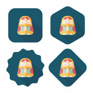 Rus bebek uzun gölge, eps 10 düz simgesi