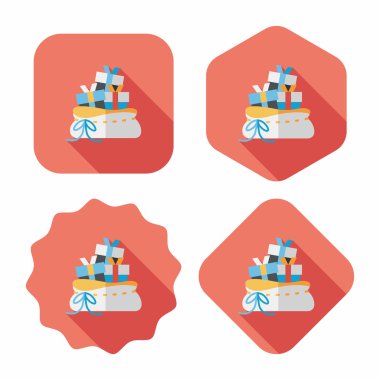 Noel kızı düz simgesi ile uzun gölge, eps10