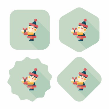 Noel Baba uzun gölge, eps10 düz simgesi