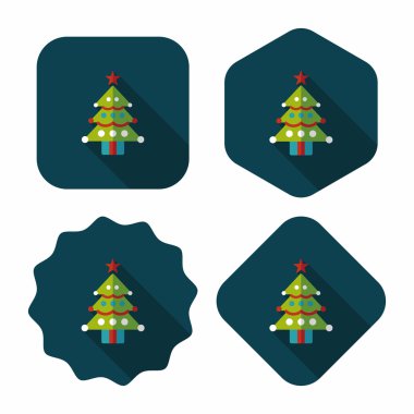 Uzun Gölge, eps10 ile Noel ağacı düz simgesi